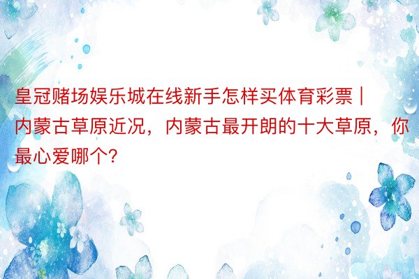 皇冠赌场娱乐城在线新手怎样买体育彩票 | 内蒙古草原近况，内蒙古最开朗的十大草原，你最心爱哪个？